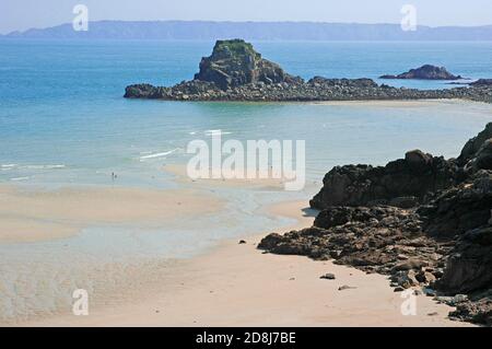 Belvoir Bay Herm Island, Kanalinseln, April. Stockfoto