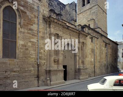 PUERTA LATERAL DE LA CATEDRAL - FOTO AÑOS 60. Lage: CATEDRAL. Orihuela. Alicante. SPANIEN. Stockfoto