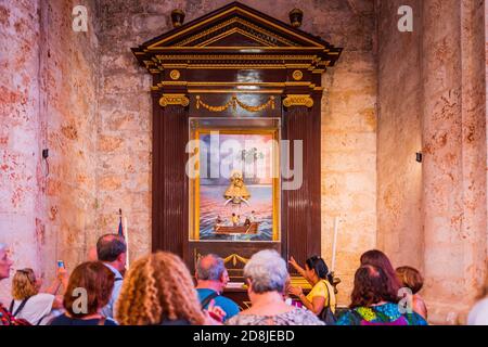 Kapelle unserer Lieben Frau von der Nächstenliebe von Kupfer. Kathedrale von Havanna, Unsere Liebe Frau auch bekannt als Unsere Liebe Frau von El Cobre oder Nuestra Senora de la Caridad del Stockfoto