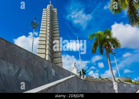 Denkmal zu Ehren von José Martí, Kubas Nationalheld. Plaza de la Revolución (bis 1959, genannt Plaza Cívica) ist der Ort für viele der wichtigsten c Stockfoto