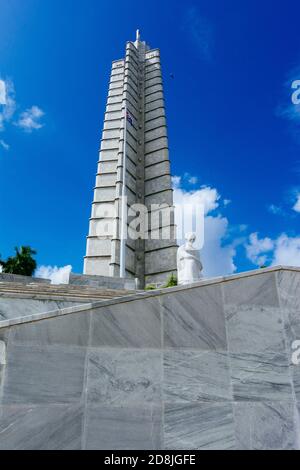 Denkmal zu Ehren von José Martí, Kubas Nationalheld. Plaza de la Revolución (bis 1959, genannt Plaza Cívica) ist der Ort für viele der wichtigsten c Stockfoto