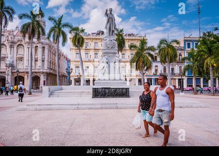 Statue von José Martí, Parque Central. La Habana - La Havanna, Kuba, Lateinamerika und die Karibik Stockfoto