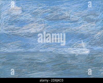 Handgezeichnete Seesapfel, Frauen entspannen im Bad Stockfoto