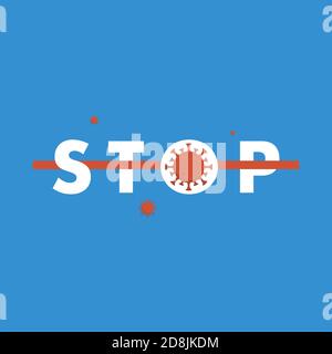 Stoppen Web-Banner Coronavirus oder covid Konzept vecto Stock Vektor