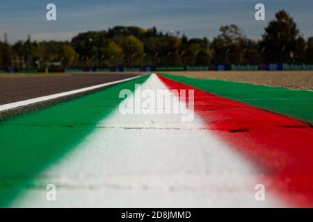 Imola, Italien. Oktober 2020. Streckendarstellung während des Formel 1 Emirates Gran Premio Dell'emilia Romagna 2020, Emilia Romagna Grand Prix, vom 31. Oktober bis 1. November 2020 auf dem Autodromo Internazionale Enzo e Dino Ferrari, in Imola, Italien - Foto Joao Filipe / DPPI Credit: LM/DPPI/Joao Filipe/Alamy Live News Stockfoto