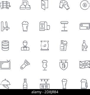 Liniensymbole eingestellt. Pub-Paket. Vektorgrafik Stock Vektor