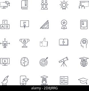 Liniensymbole eingestellt. Bildungspaket. Vektorstapel Stock Vektor