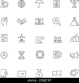 Liniensymbole eingestellt. Business-Paket. Vektorgrafik Stock Vektor