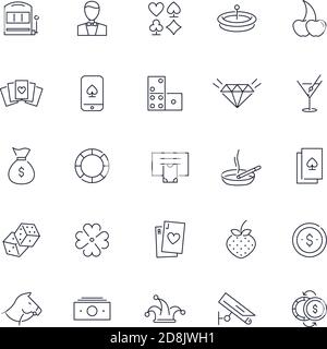 Liniensymbole eingestellt. Casino-Paket. Vektorgrafik Stock Vektor