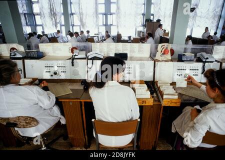 Telefonzentrale in einem Krankenhaus, Moskau, CEI Stockfoto