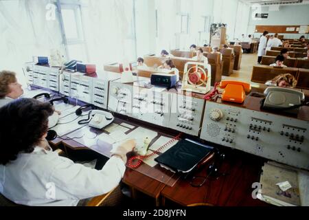Telefonzentrale in einem Krankenhaus, Moskau, CEI Stockfoto