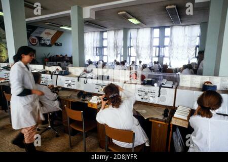 Telefonzentrale in einem Krankenhaus, Moskau, CEI Stockfoto