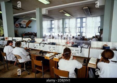 Telefonzentrale in einem Krankenhaus, Moskau, CEI Stockfoto