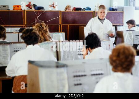 Telefonzentrale in einem Krankenhaus, Moskau, CEI Stockfoto