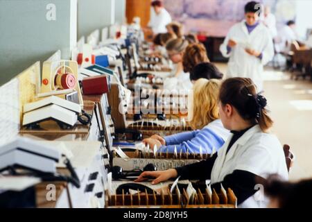 Telefonzentrale in einem Krankenhaus, Moskau, CEI Stockfoto