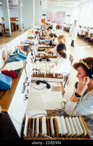 Telefonzentrale in einem Krankenhaus, Moskau, CEI Stockfoto