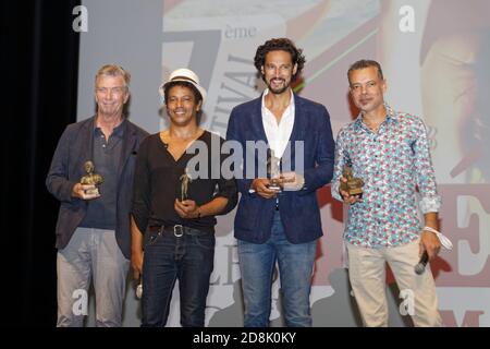 Cap of Agde, Frankreich. 20. September 2020. Philippe Caroit, Louis-Karim Nebati, Stany Coppet & Marc Barrat besuchen das Film- und Fernsehfestival Les Herault in Agde, FR Stockfoto