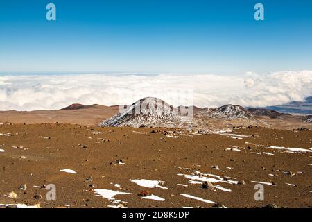 Blick vom Mauna Kea Summit auf die Big Island of Hawaii Stockfoto