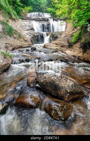 Sable Falls, Pictured Rocks National Lakeshore, bei Munising, MI, USA, von Dominique Braud/Dembinsky Photo Assoc Stockfoto