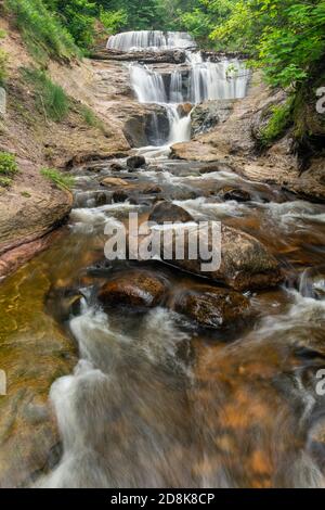 Sable Falls, Pictured Rocks National Lakeshore, bei Munising, MI, USA, von Dominique Braud/Dembinsky Photo Assoc Stockfoto