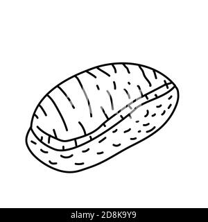 Sushi-Symbol. Doodle Hand gezeichnet oder Black Outline Icon Stil Stock Vektor