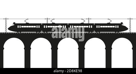 S-Bahn auf dem Viadukt Stock Vektor