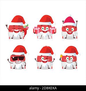Weihnachtsmann Emoticons mit weihnachtsmütze Cartoon-Charakter Stock Vektor