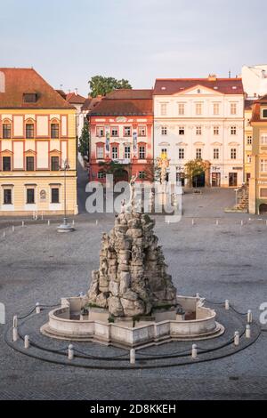 Brno, Tschechische Republik - September 13 2020: Kasna Parnas Brunnen auf Zelny Trh Kohlmarkt in Mähren Stockfoto