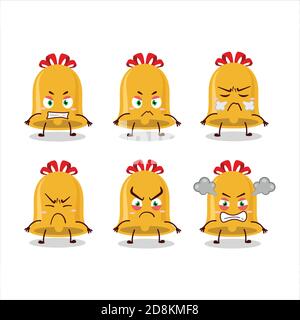 Weihnachtsglocke Cartoon-Figur mit verschiedenen wütend Ausdrücke Stock Vektor