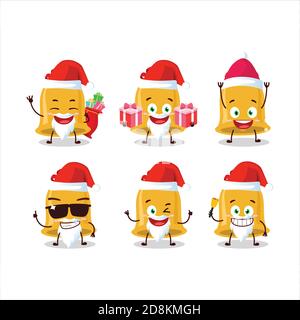 Weihnachtsmann Emoticons mit weihnachtsglocke Cartoon-Charakter Stock Vektor