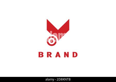 Letter Y Target Logo, einfaches minimalistisches und kreatives Letter Y Logo mit Target Design Konzept. Modernes und elegantes Design. Stock Vektor