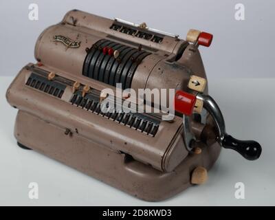 Brown German Walther mechanische Rechenmaschine Stockfoto