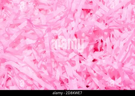 Satz von Rosa dünnes Papier Konfetti fotografiert. Stockfoto