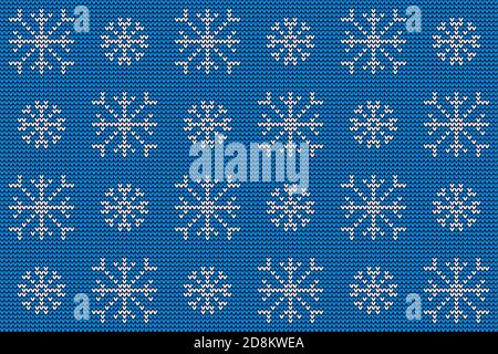 Gestricktes nordisches Ornament mit Schneeflocke Stock Vektor