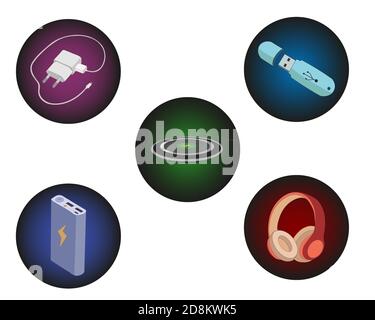 Vektorset eines elektronischen Geräts Stock Vektor