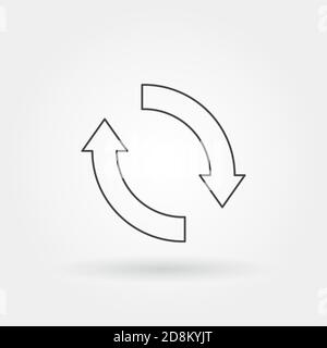 Synchronisierung oder Synchronisierung einzelner isolierter Symbole mit moderner Zeile oder Umrissstil Stock Vektor