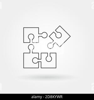 Team Arbeit Puzzle einzigen isolierten Symbol mit modernen Linie oder Umrissstil Stock Vektor