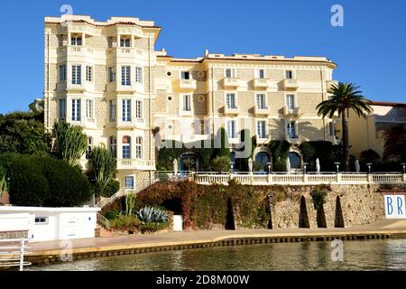 Frankreich, Französische riviera, Juan les Pins, das Hotel Belles Rives ist ein 5-Sterne-Hotel mit 42 Zimmern, die wissen, wie man seinen Art-Deco-Stil beibehalten kann. Stockfoto