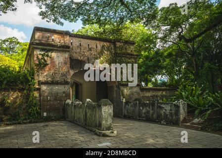 Das Tor zum Fort Canning Hill Park in Singapur Stockfoto