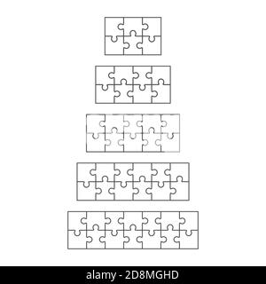 Puzzle Vektor flache Vorlagen Set Stock Vektor