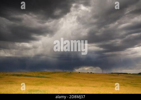 Sturm Wolken in schwarz und weiß über Utah Ackerland Stockfoto
