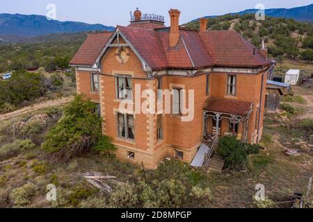 Watt Hoyle Mansion oder Hoyles Folly, White Oaks, Geisterstadt, Lincoln County, NM, USA Stockfoto