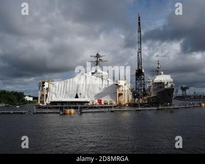 BAE Systems Schiffsreparatur. Stockfoto