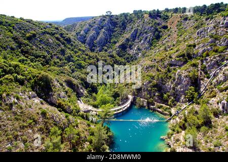 Der Bimont-Staudamm bei Aix-en-Provence, Frankreich Stockfoto