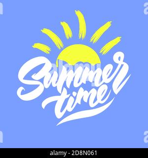 Sommer-Logo zusammen mit der Sonne. vektor-Illustration. Stock Vektor