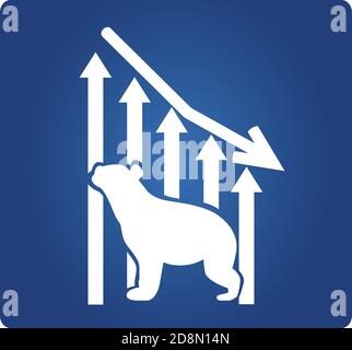 Bärischer Aktienmarkt, Investitionssymbol Stock Vektor