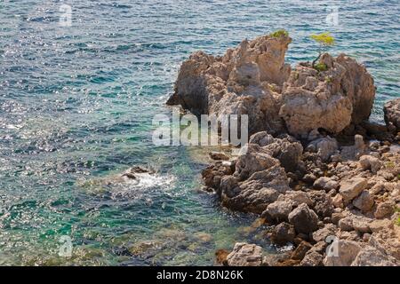 Kroatien - das Detail der schönen Küste der Halbinsel Peliesac In der Nähe von Zuliana Stockfoto