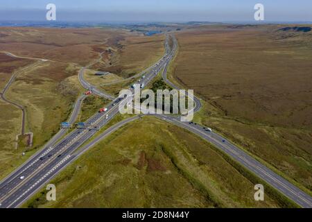 Kreuzung 22 die Autobahn M60, Manchester Ring Road oder Outer Ring Road ist eine Umlaufautobahn in Nordwestengland. Verbindung zwischen Leeds und Liverpool Stockfoto