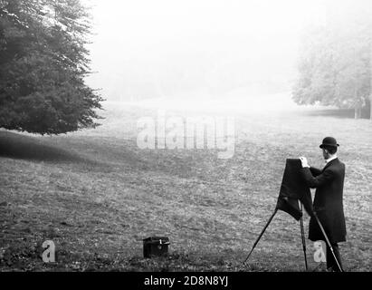 Fotograf in Knole Park, Sevenoaks, viktorianische Zeit Stockfoto