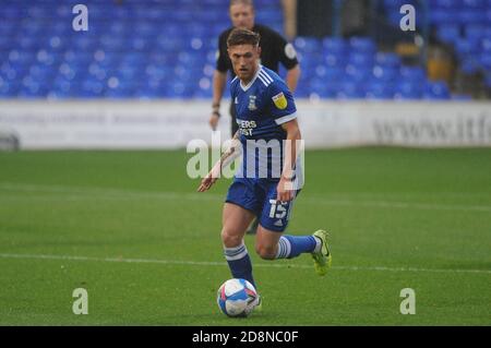 Ipswich, Suffolk, Großbritannien. Oktober 2020. Ipswichs Teddy Bishop während des Sky Bet League 1 Spiels zwischen Ipswich Town und Crewe Alexandra in der Portman Road, Ipswich am Samstag, 31. Oktober 2020. (Kredit: Ben Pooley - MI News) Kredit: MI Nachrichten & Sport /Alamy Live Nachrichten Stockfoto